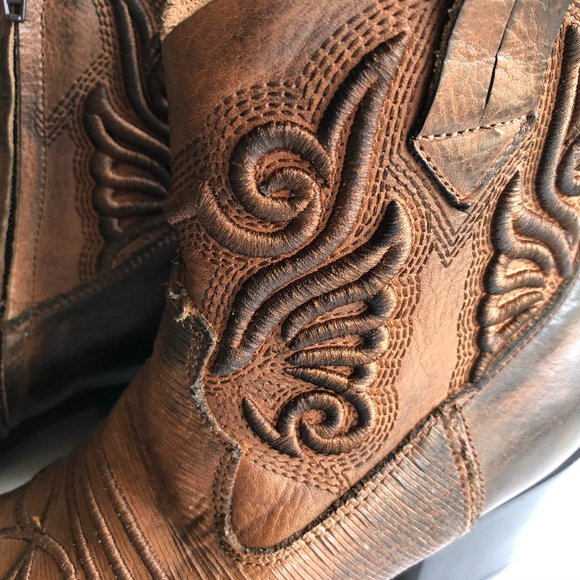MARCO NEW Italian leather boots in western style. - Picture 3 of 13